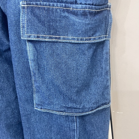 Refuge Women's High Rise Cargo Jeans - Blue - Picture 5 of 8